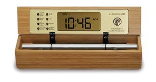 B Tone Digital Zen Alarm Clock in a Bamboo Finish