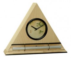 Zen Alarm Clock in Maple Finish, Japanese Leaves Dial Face