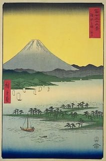 Mt Fuji Ukiyo-e by Hiroshige, woodblock print