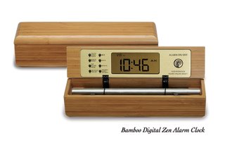 Bamboo Digital Chime Clock, a calming timer and alarm clock made from natural materials like bamboo, walnut, and maple