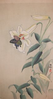 Butterfly on Large Light Yellow Lilly, Kosan 1912