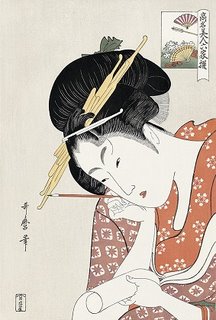 Utamaro Kitagawa, The Courtesan Hanaogi of Ogiya, Ukiyo-e Woodblock Print