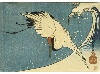 Japanese Ukiyo-e Crane Print, unknown