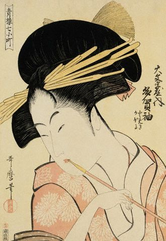 Utamaro Portrait of the Courtesan Shirotama of the Tamaya 1790