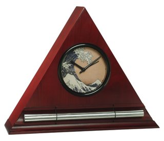 Factals Everywhere, Burgundy Zen Alarm Clock with Wave Dial Face