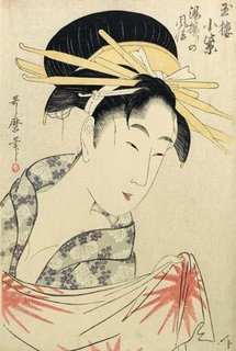Kitagawa Utamaro, Komuraski of the Tamaya, House After a Bath, 1795