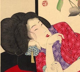 Tsukyoka Yoshitoshi 1888 - Lift Depression with Meditation, Use Your Chime Meditation Timer